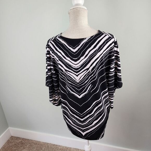 ALLISON DALEY WOMEN'S V NECK BAT WING SLEEVE TOP SIZE LARGE PETITE - Picture 5 of 8